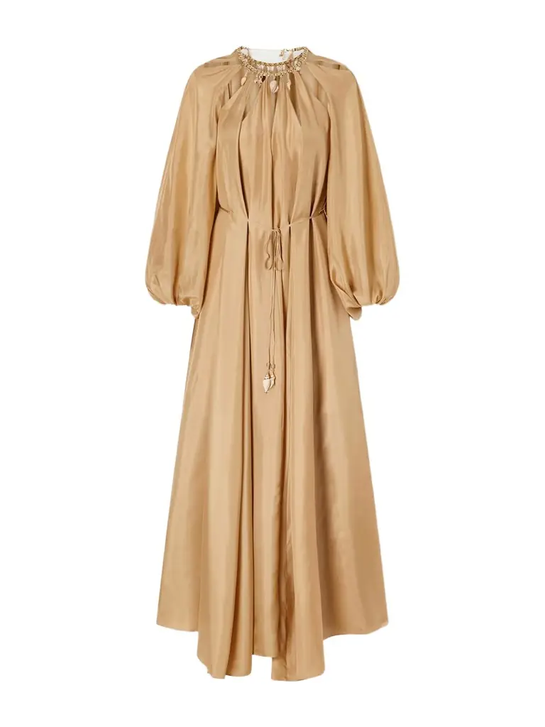 Zimmermann Mahon Embellished Silk Maxi Dress