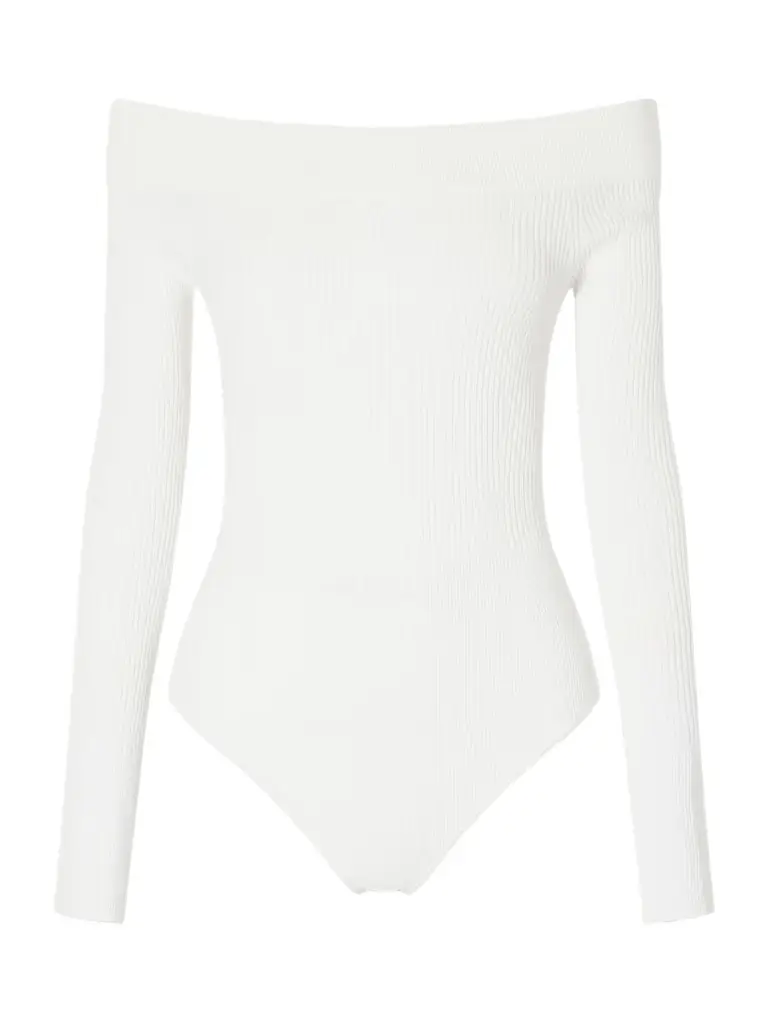 Alaïa Off-the-shoulder Ribbed-knit Bodysuit