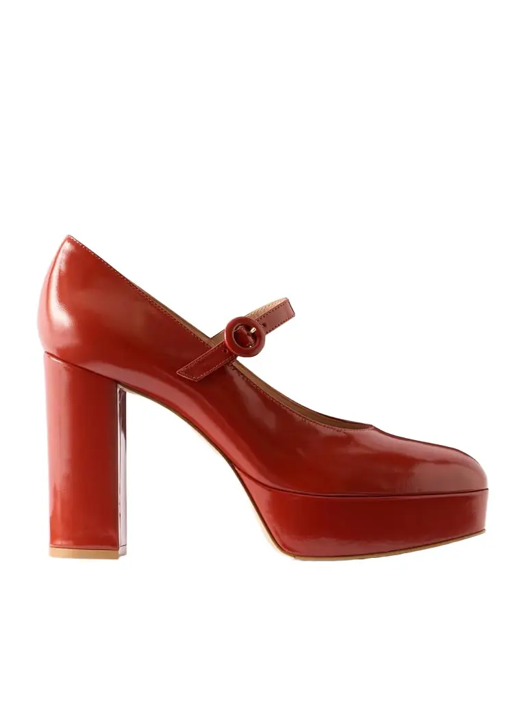 Gianvito Rossi 70 Glossy Leather Mary Jane Pumps