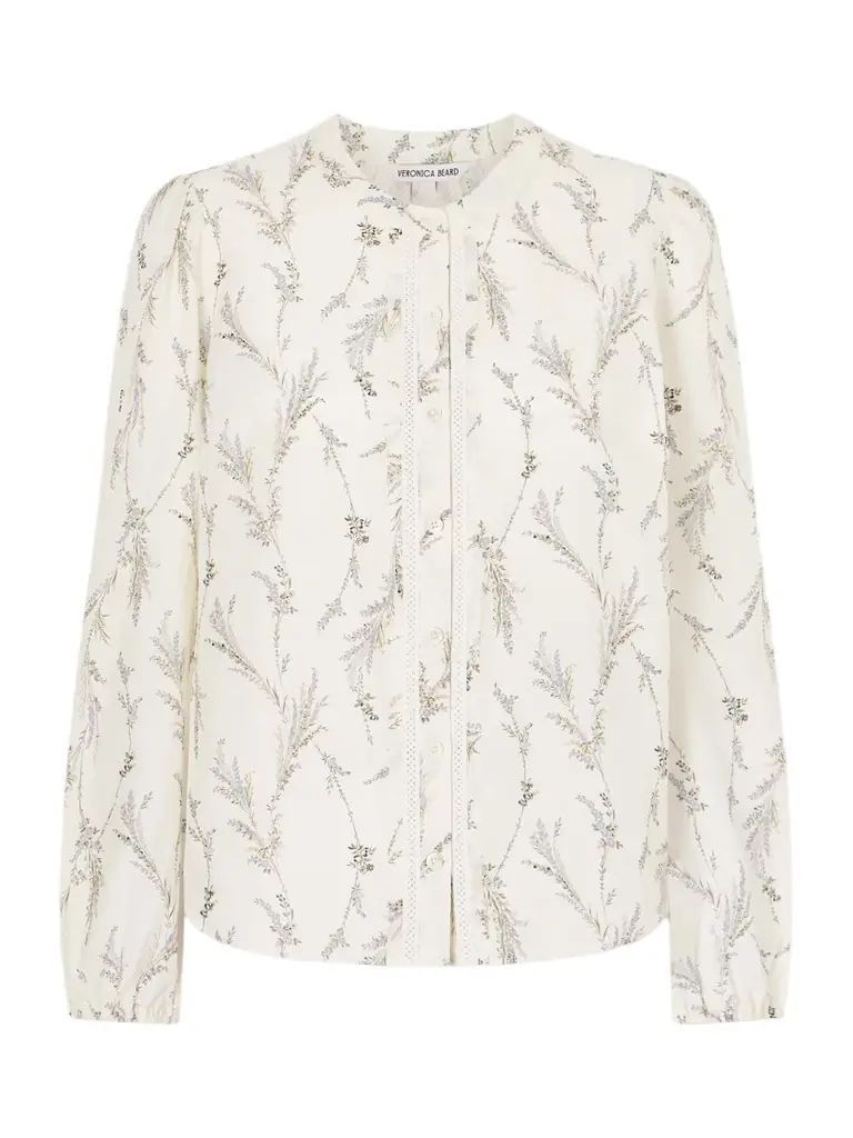 Veronica Beard Emiko Floral-print Embroidered Cotton And Silk-blend Shirt
