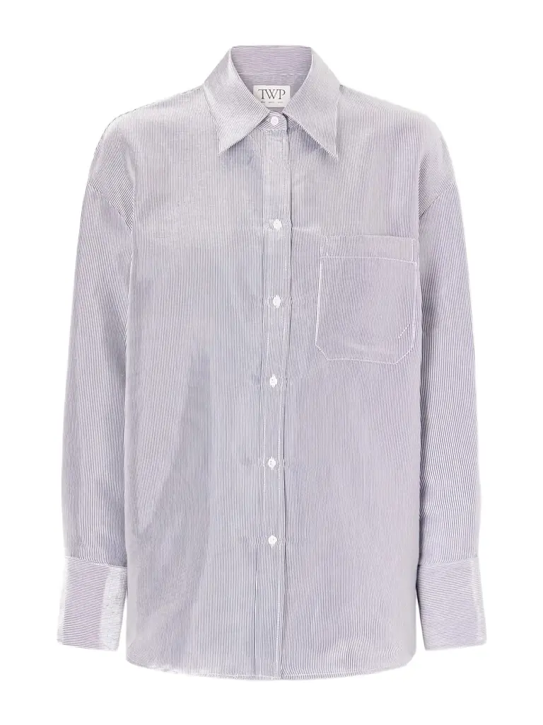 TWP Big Joe Striped Cotton-blend Garbardine Shirt