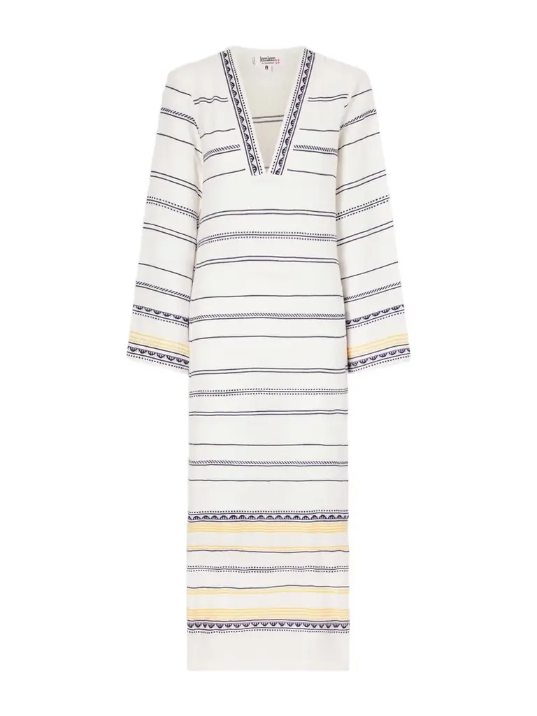 Lemlem Theodora Striped Linen Maxi Dress