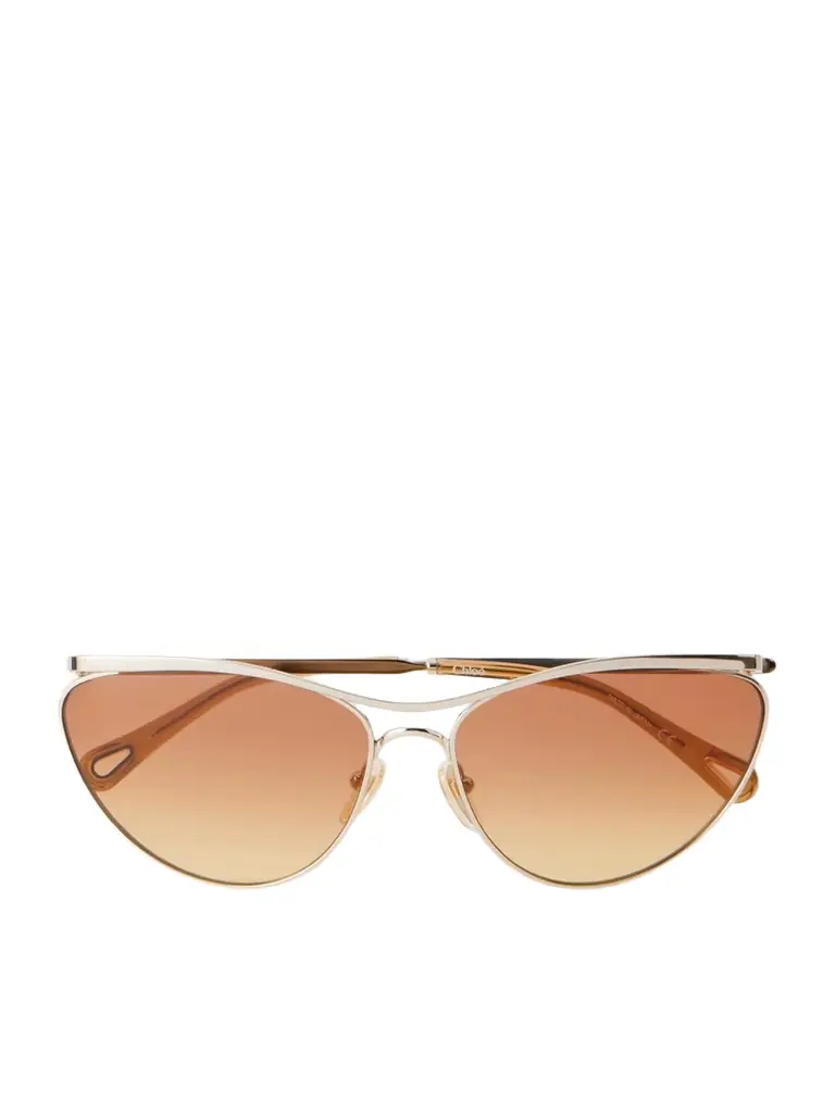 Chloé Aviator-style Gold-tone Sunglasses