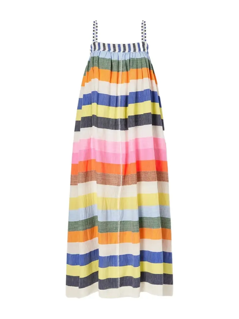 Lemlem Eda Striped Cotton-gauze Midi Dress