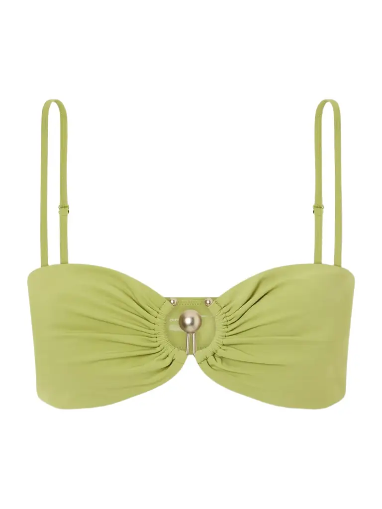 Christopher Esber Ruched Prong Bandeau Bikini Top