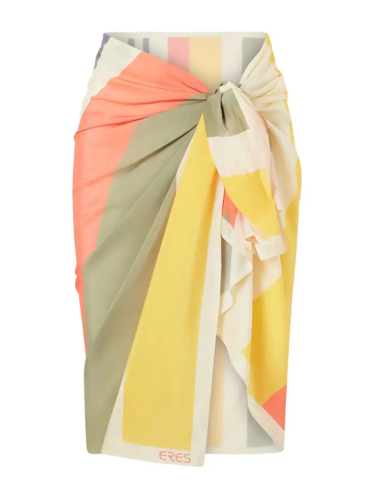 Eres Croquant Striped Cotton And Silk-blend Sarong