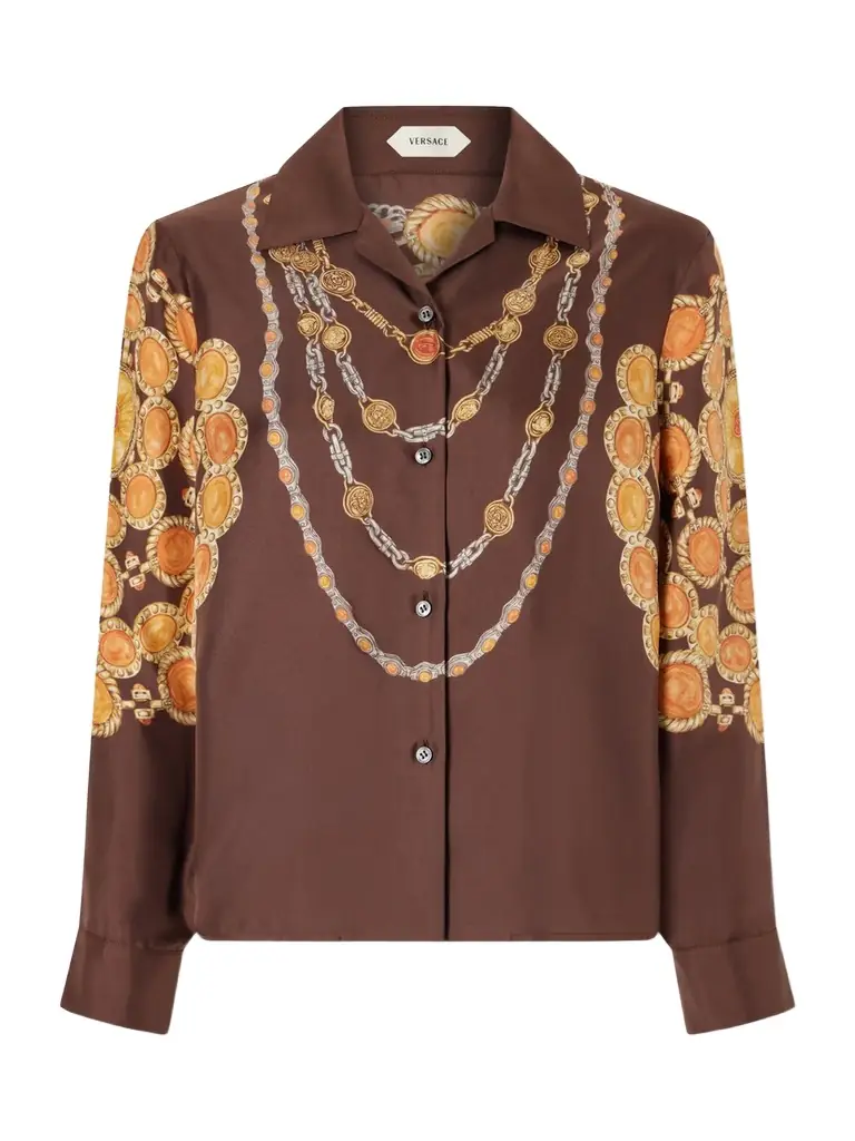 Versace Printed Silk Twill Shirt