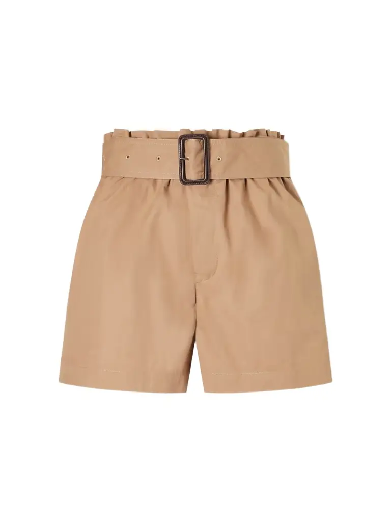 Saint Laurent Belted Cotton-twill Shorts