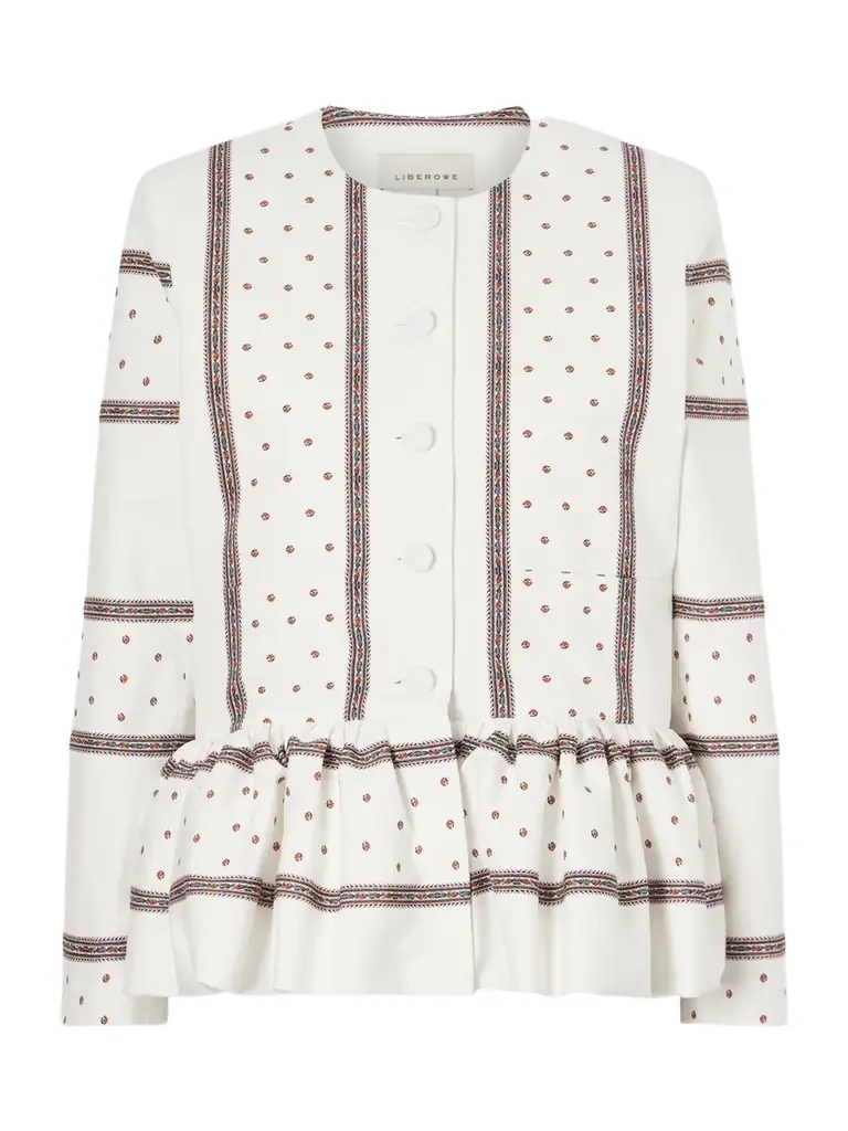LIBEROWE Printed Peplum Cotton Jacket