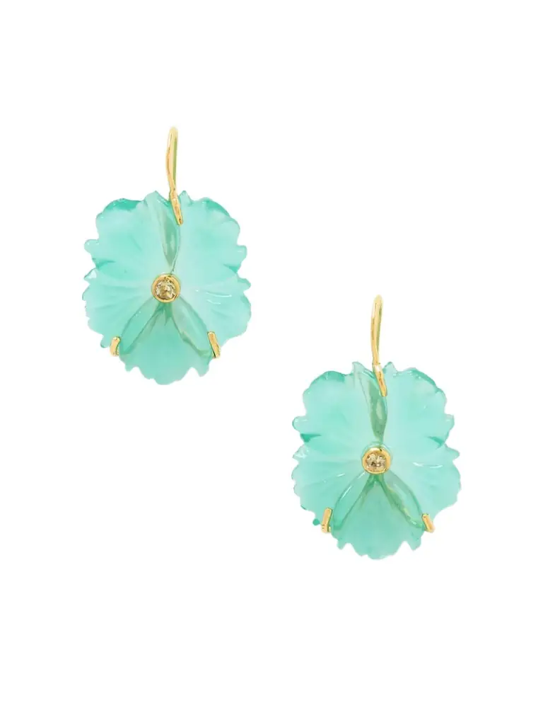 Lizzie Fortunato New Bloom Enamel Gold-plated, Glass And Lemon Quartz Earrings