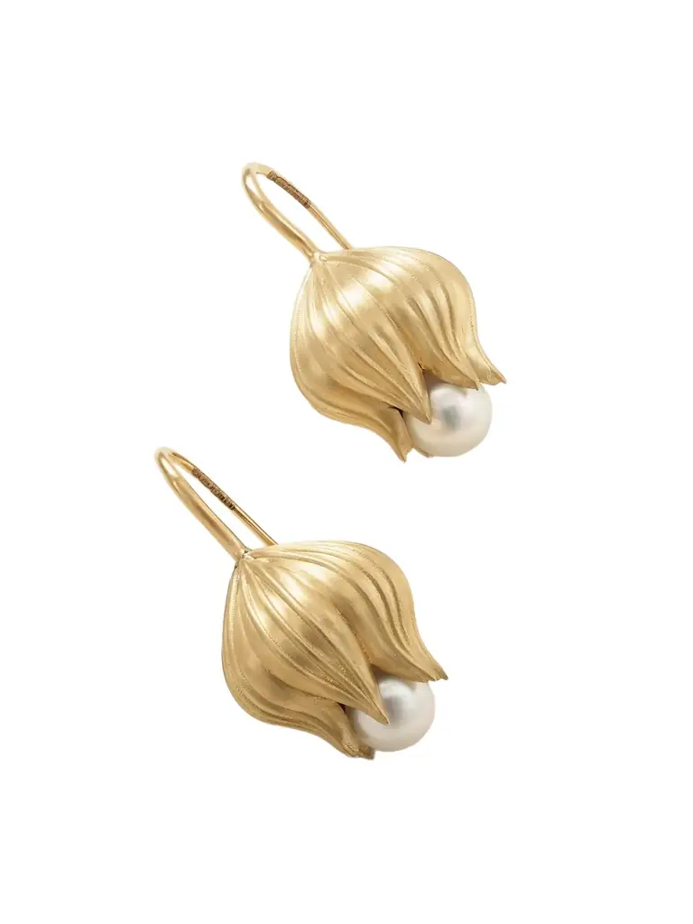 Irene Neuwirth Lily Of The Valley 18-karat Gold Pearl Earrings