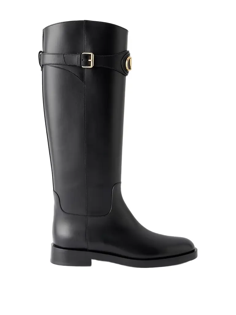 Valentino Garavani Vlogo-embellished Leather Boots