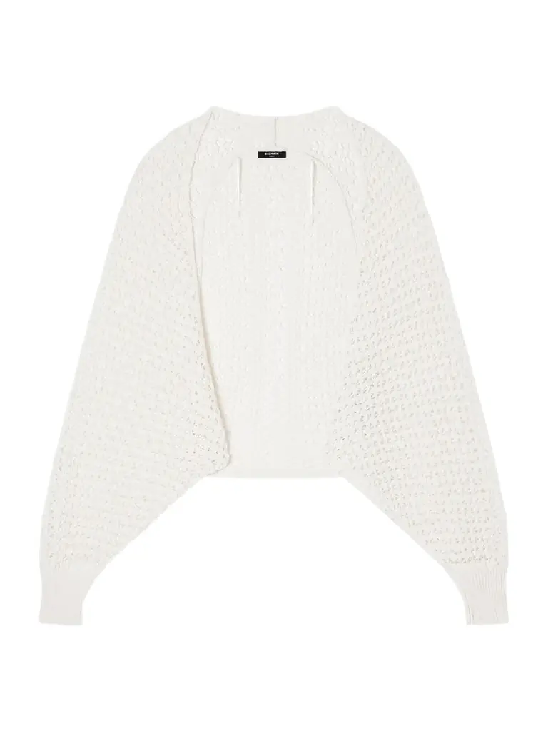 Balmain Batwing Crocheted Cardigan