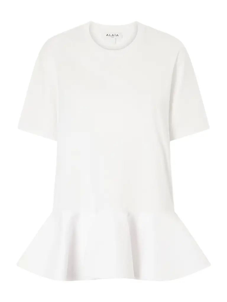 Alaïa Peplum Cotton-jersey T-shirt