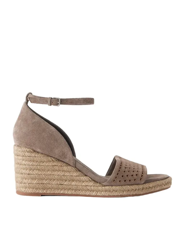 Brunello Cucinelli Wedge Suede Espadrille Platform Sandals