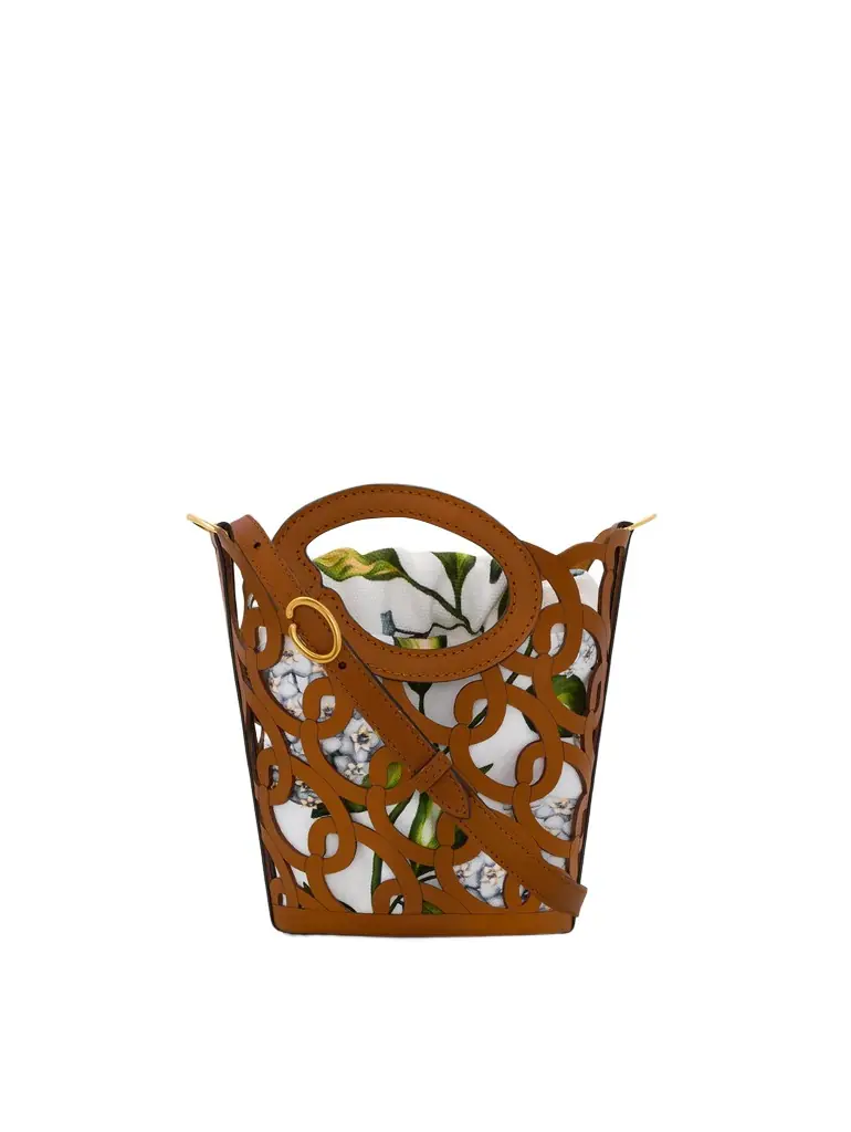 Oscar de la Renta Oscar Chain-Link Leather Mini Tote