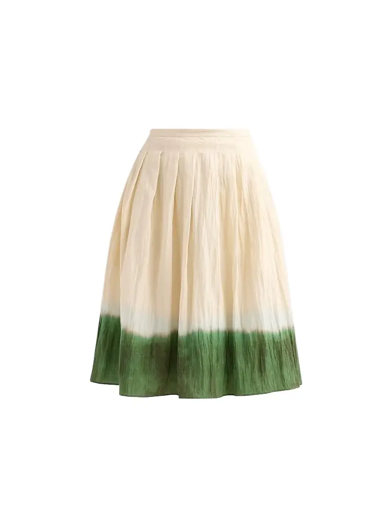 Vince Women's Dip-Dye Pleated Skirt - Porcelain Herba