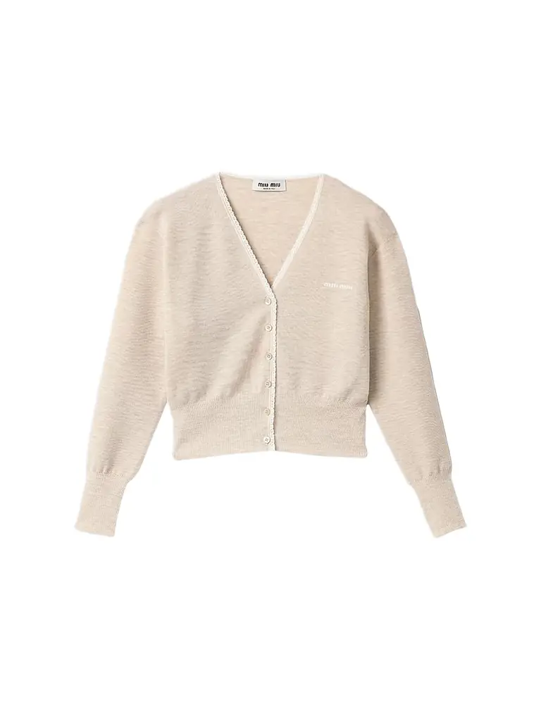 Miu Miu Women's Cashmere Cardigan - Beige Khaki