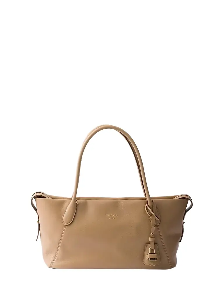 Prada Women's Leather Top Handle Bag Brown