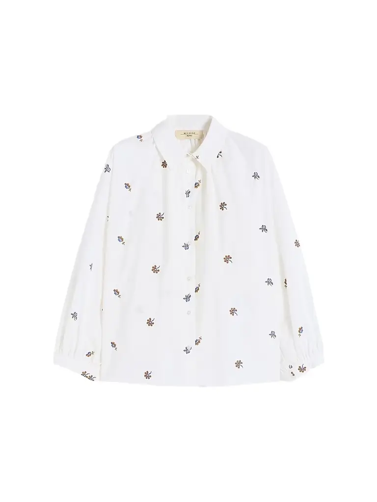 Weekend Max Mara Women's Poplin Shirt with Embroidery - White