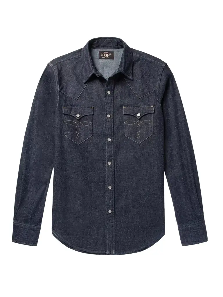 RRL Slim-Fit Denim Western Shirt - Men