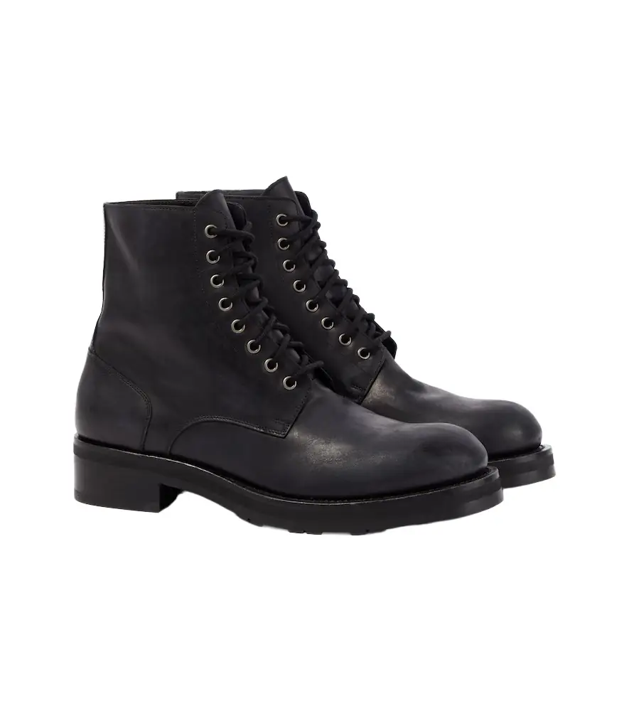 The Row Leather combat boots