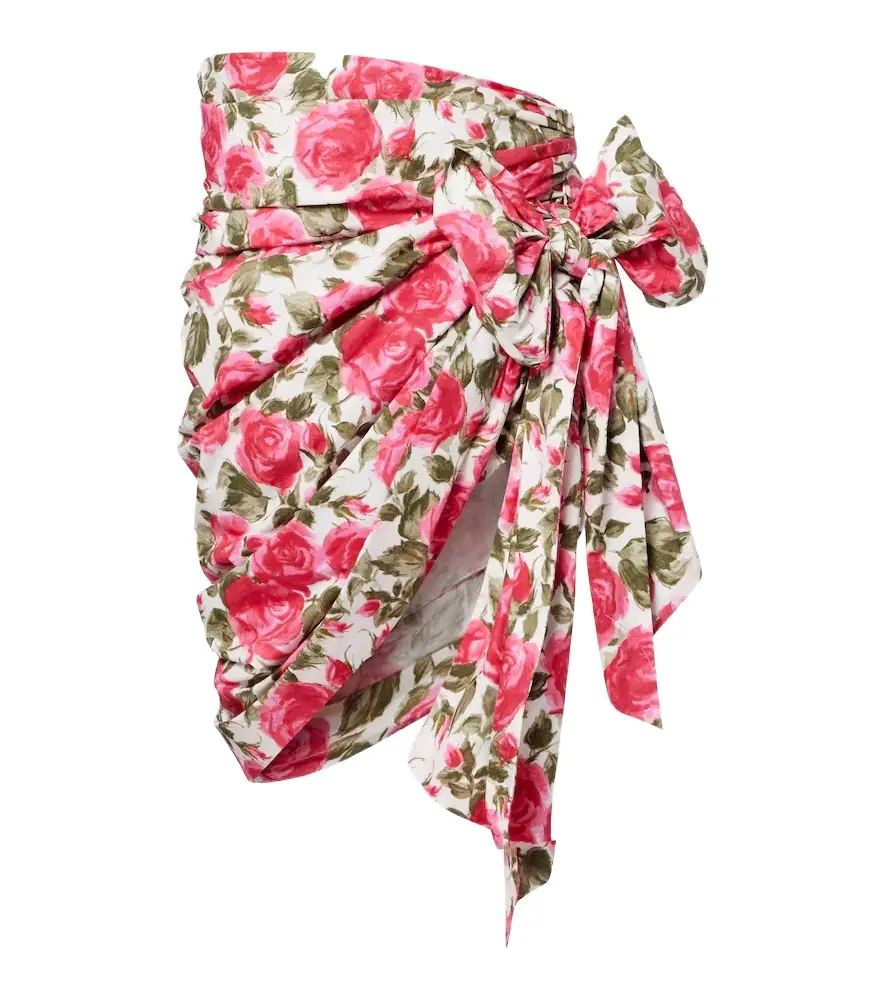 Chloe Chloé Floral bow-detail cotton miniskirt