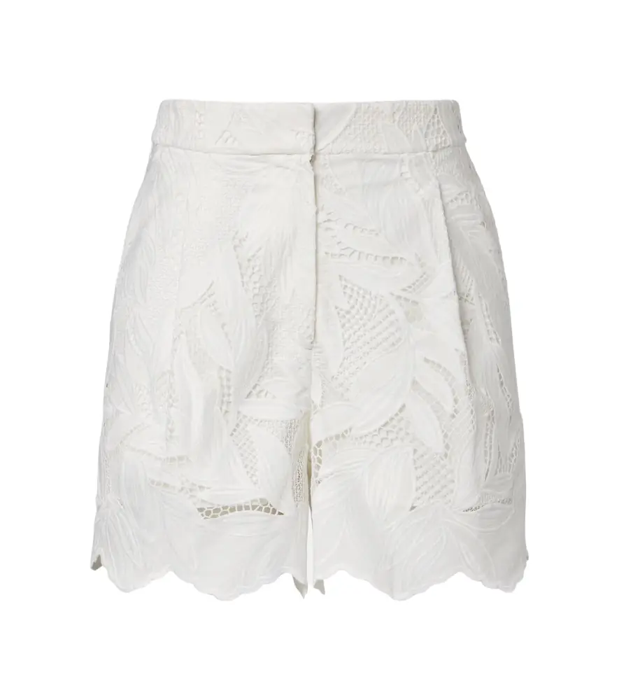 Erdem Embroidered mesh shorts