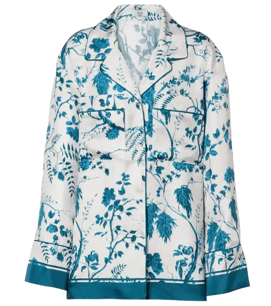 Erdem Floral silk pajama shirt