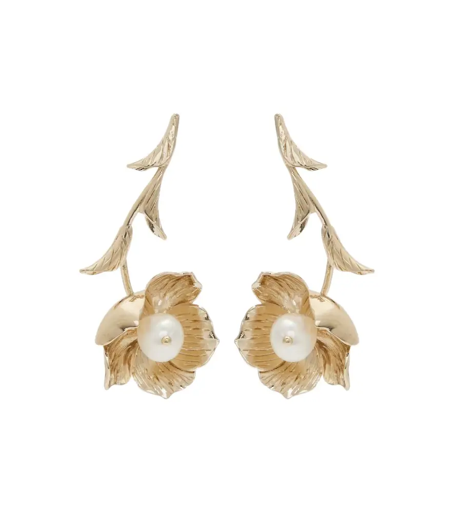 Erdem Embellished drop earrings