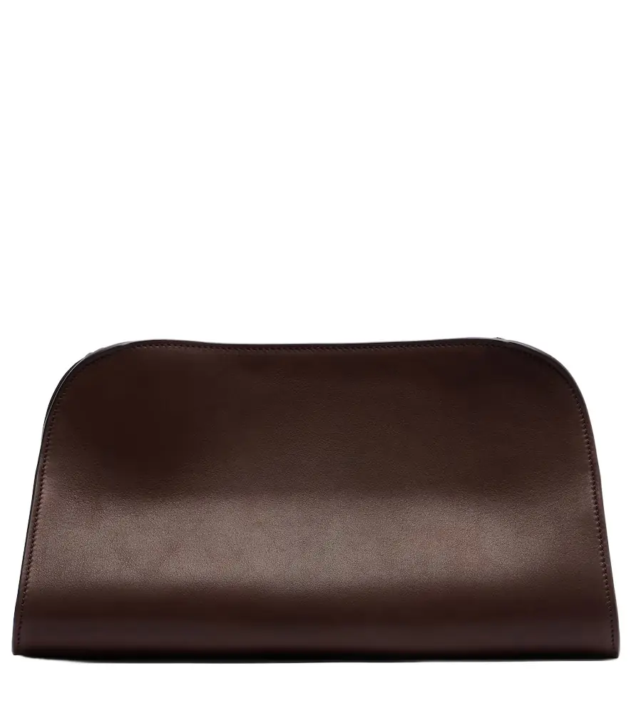The Row Peggy Medium leather clutch