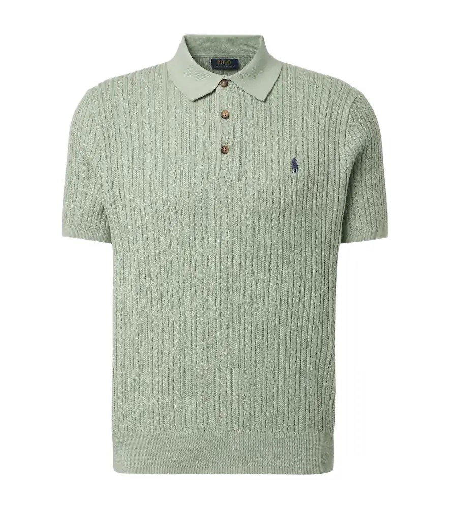 Polo Ralph Lauren Cable-knit cotton polo shirt