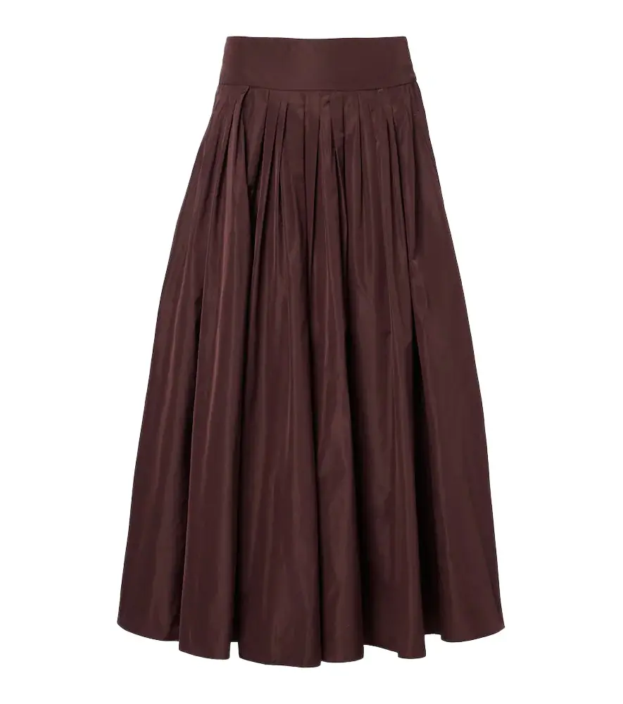 'S Max Mara Pleated taffeta midi skirt