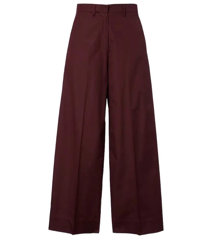 'S Max Mara Cropped cotton poplin wide-leg pants