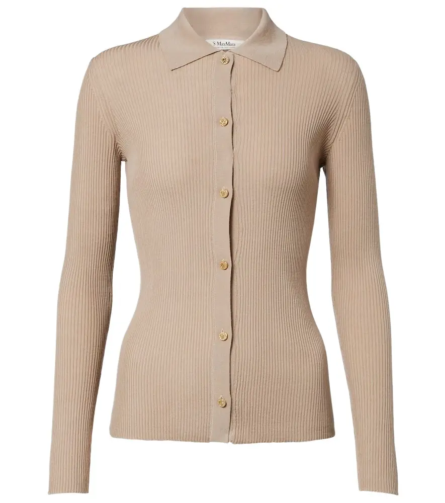 'S Max Mara Ribbed-knit wool cardigan