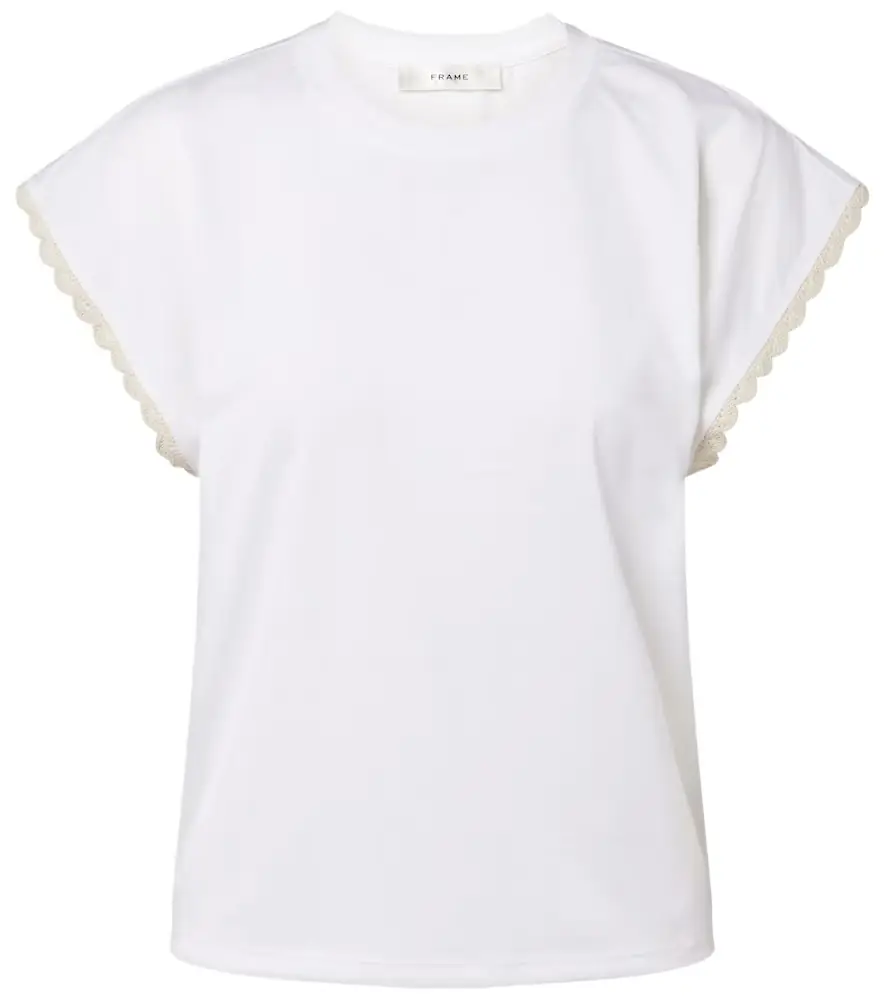 Frame The Crochet cotton jersey T-shirt