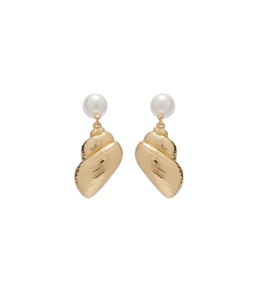 Self-Portrait Faux pearl-embellished drop earrings