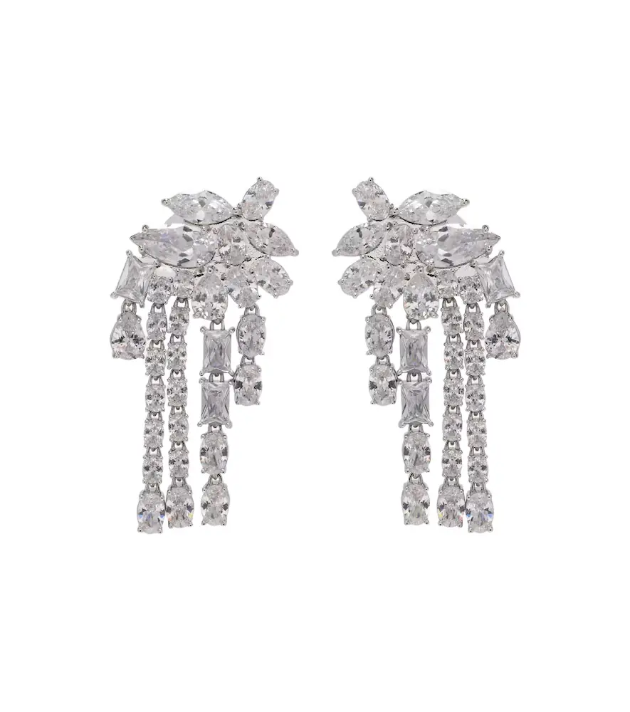 Self-Portrait Crystal-embellished drop earrings