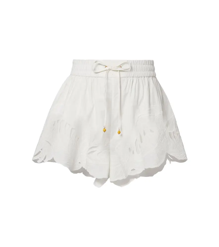 Zimmermann Mahon embroidered cotton shorts