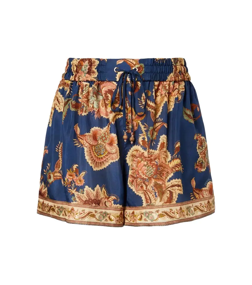 Zimmermann Aster printed silk shorts