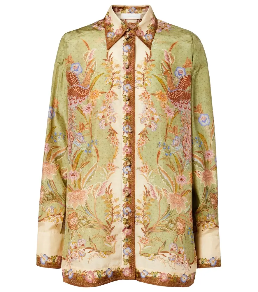Zimmermann Indra printed silk shirt