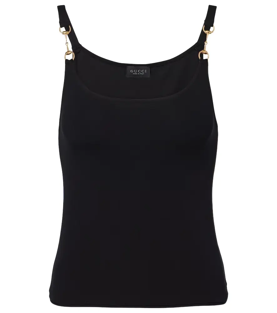 Horsebit crêpe jersey tank top