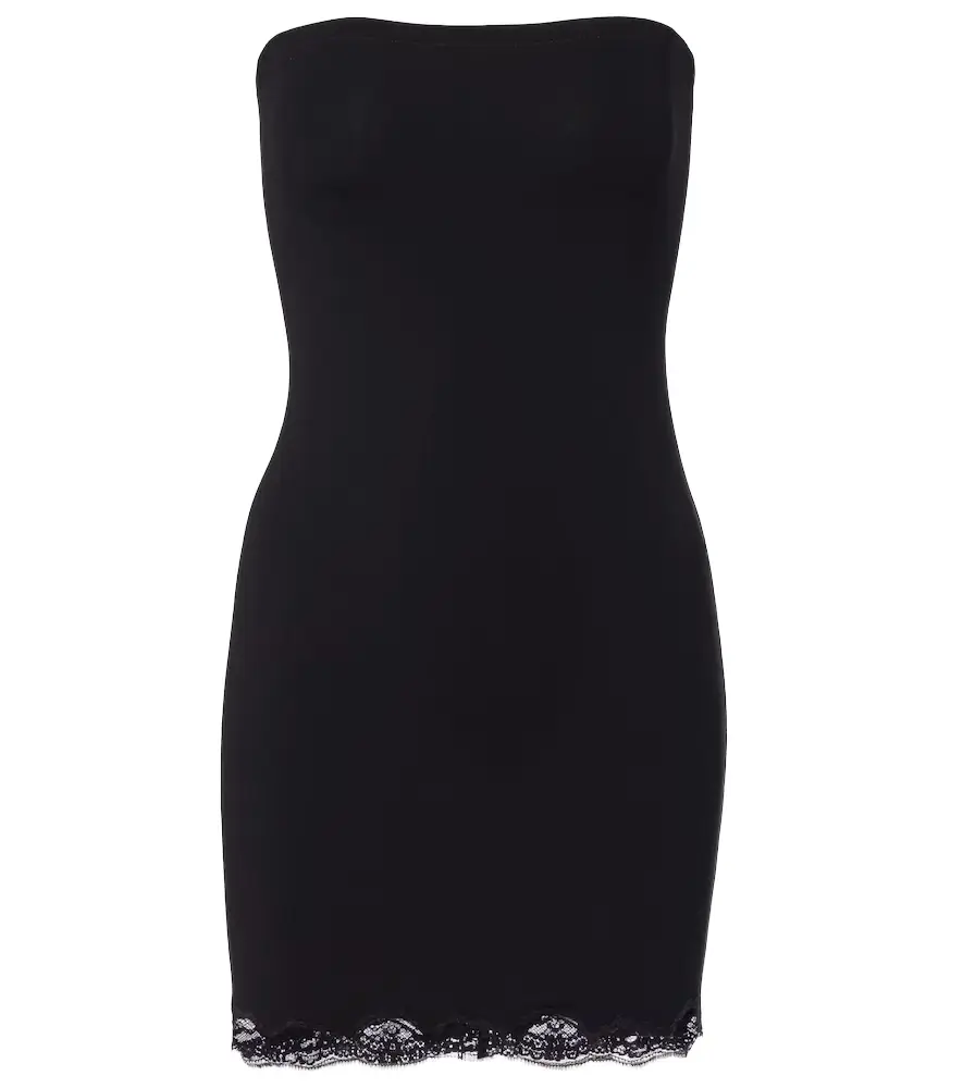 Gucci Lace-trimmed jersey minidress