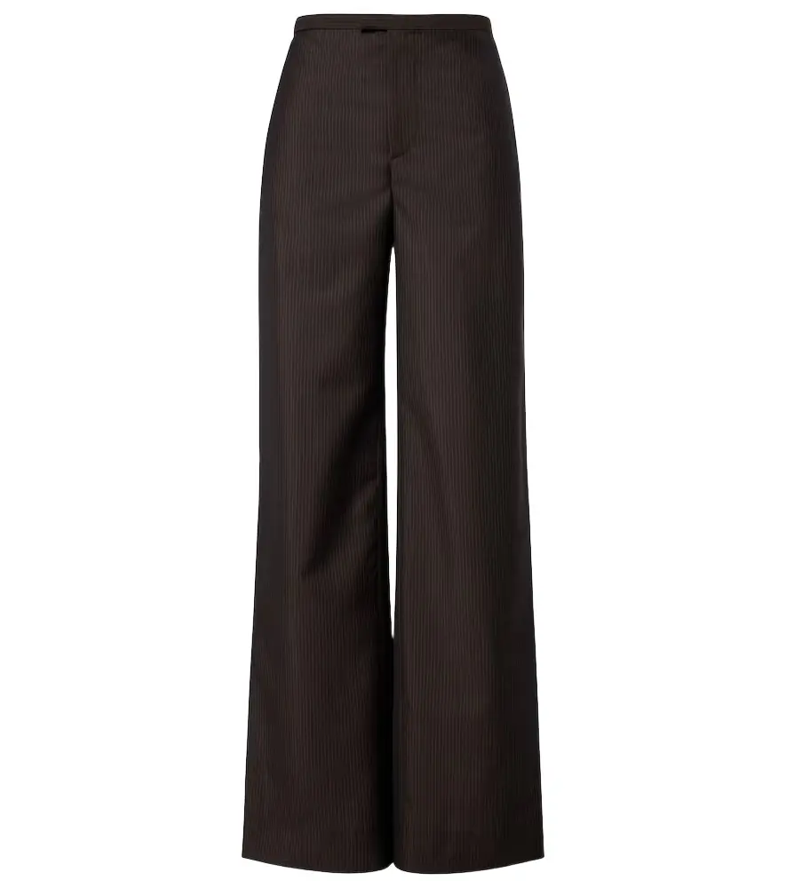Gucci Pinstripe wool and mohair wide-leg pants