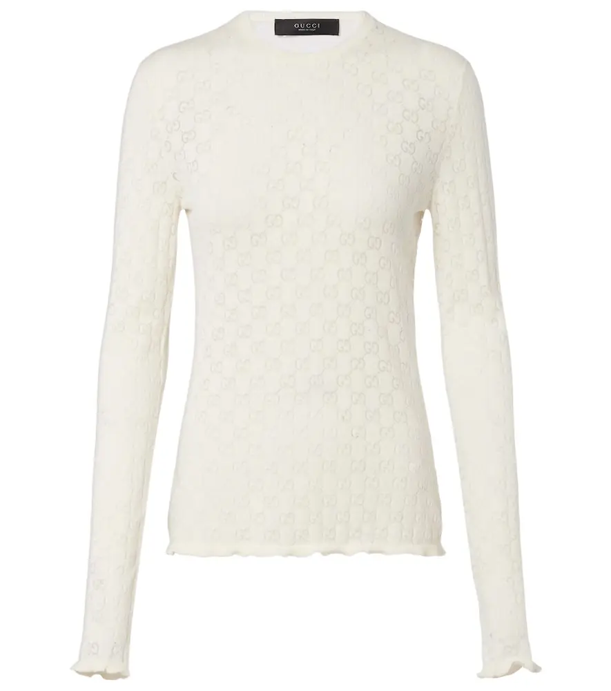 GG cotton-blend devoré T-shirt