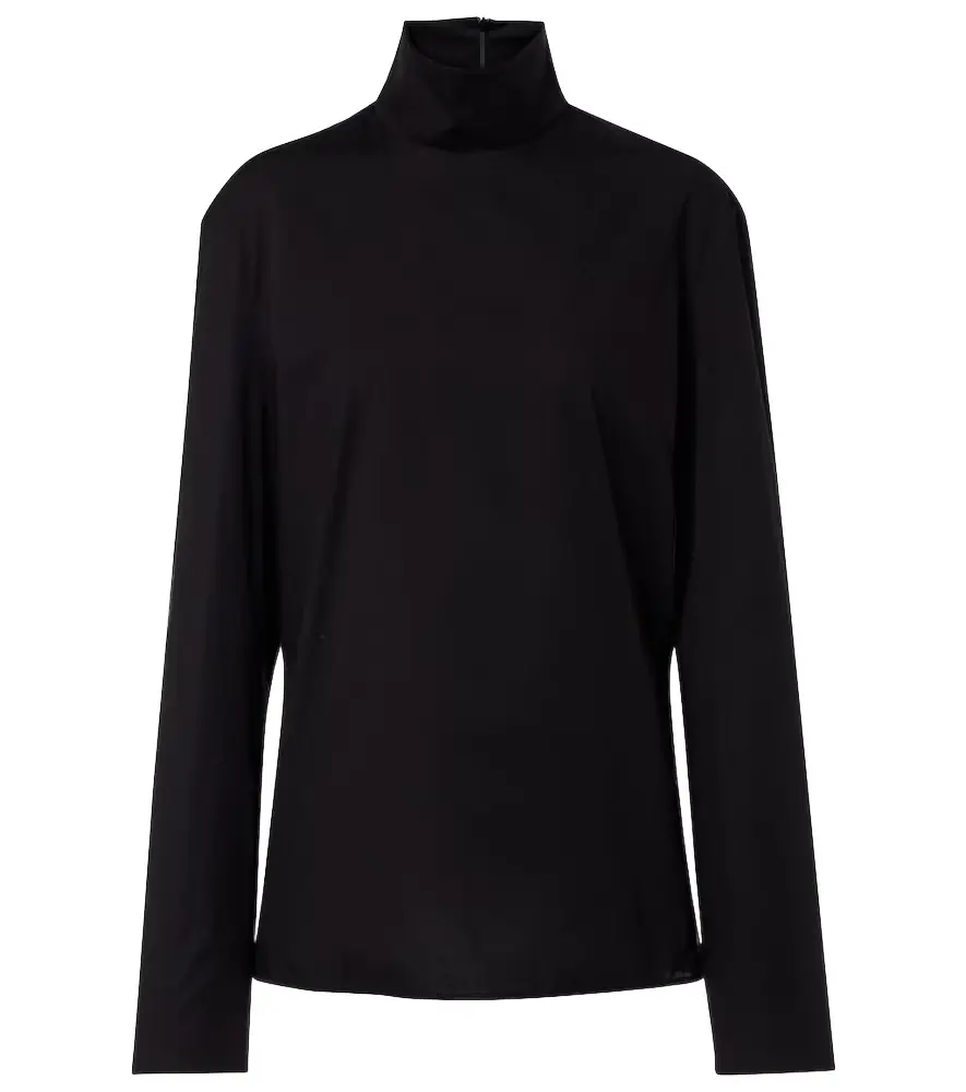 Gucci Cotton-blend poplin turtleneck top