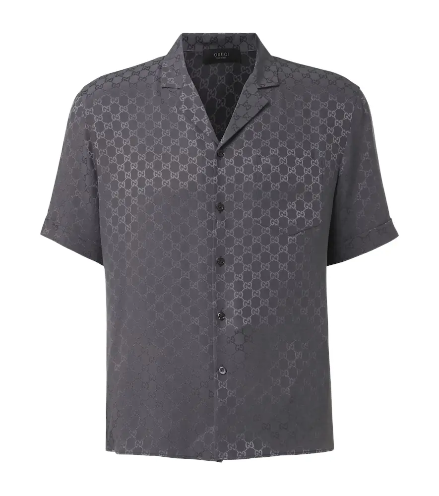 Gucci GG silk jacquard bowling shirt