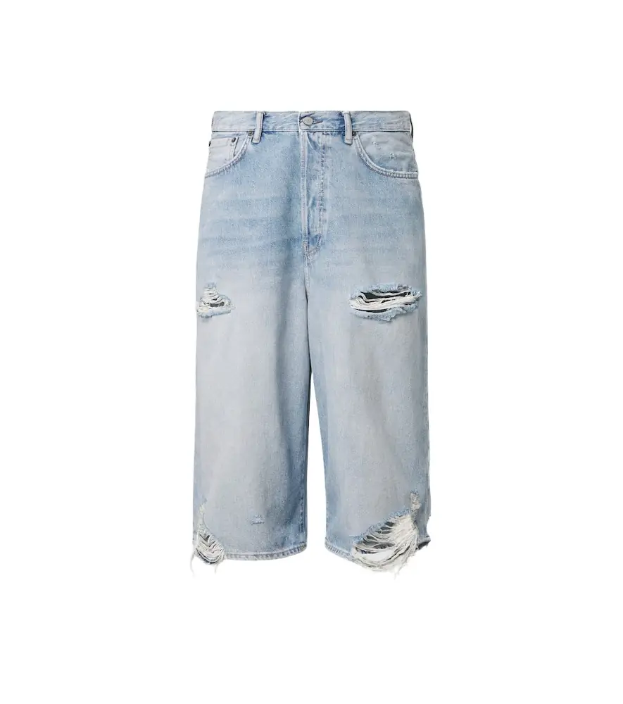 Acne Studios Distressed denim Bermuda shorts