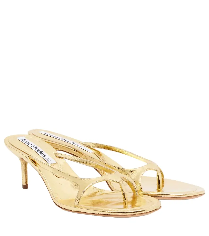 Acne Studios Metallic leather thong sandals