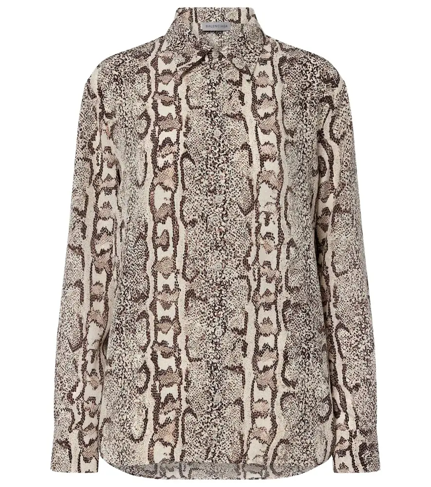 Balenciaga Snake-print silk shirt